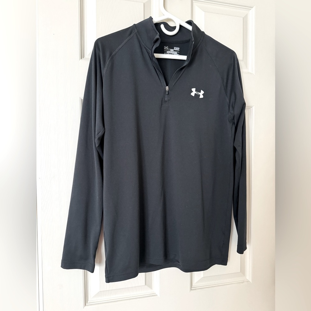 Under Armour Unisex Black Loose Fit 1/4 Zip (Small)